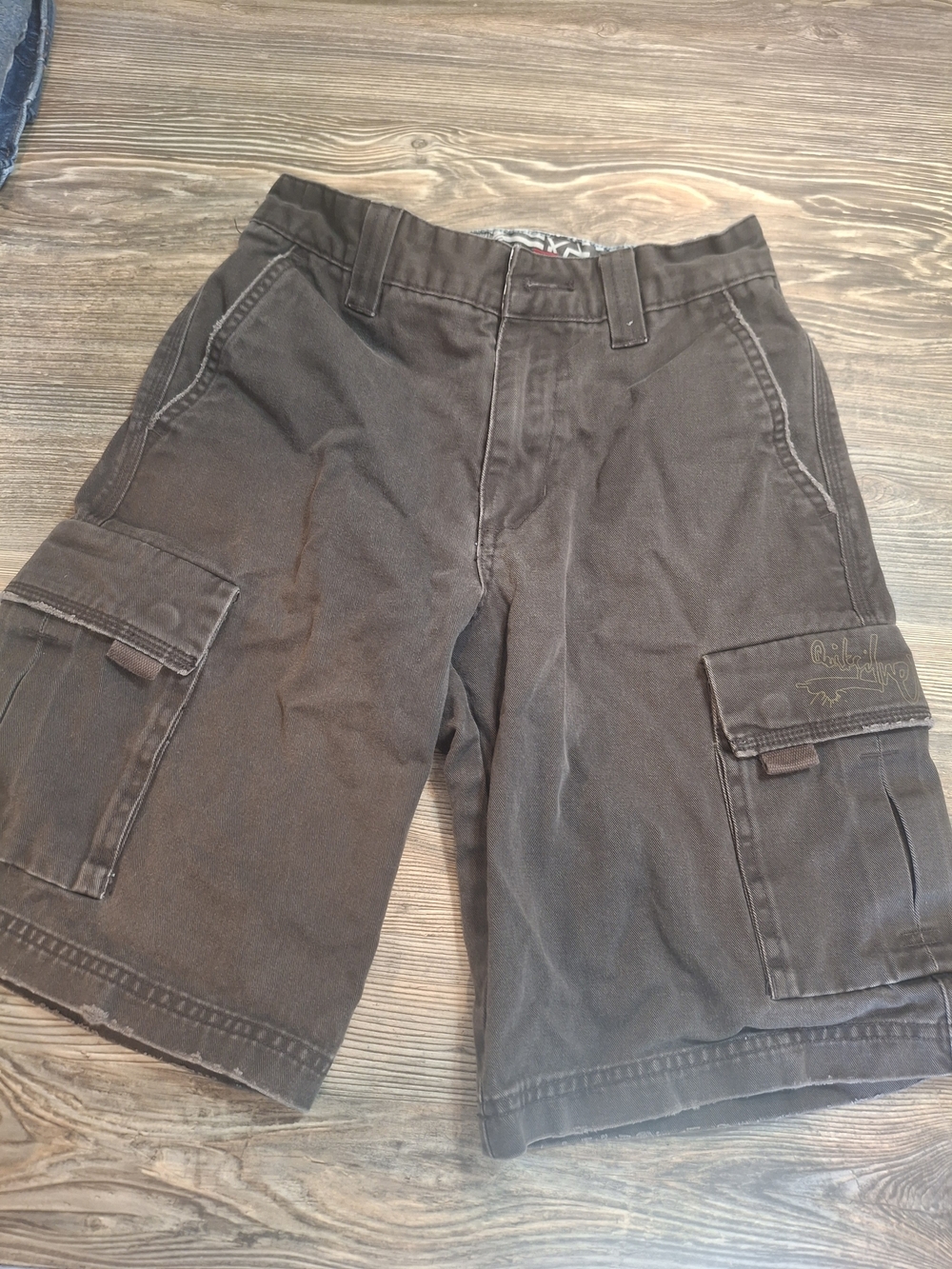 Brown Cargo Shorts with Flap Pockets
